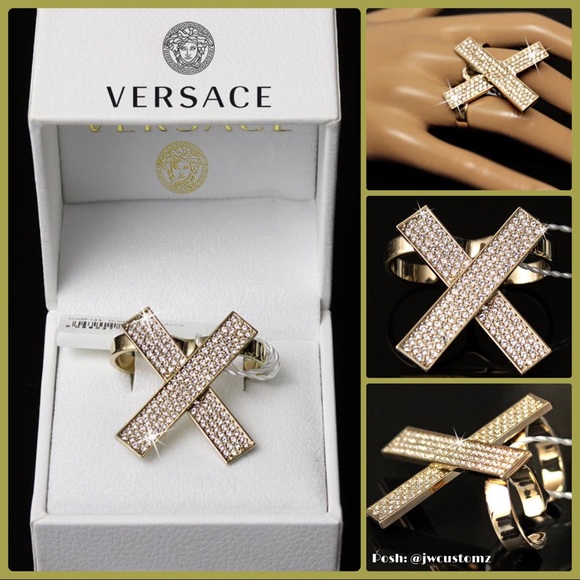Versace Jewelry - Versace GOLD & DIAMOND crystal ring MSRP: $695
